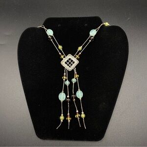 NETA .925 Silver Boho Crystal Beads Artisan Designed Necklace